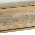 Queen Size Wooden Bed Frame in Solid Wood Antique Design Light Brown