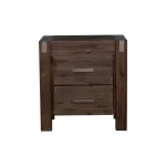 Bedside Table 2 drawers Night Stand Solid Wood Acacia Storage in Chocolate Colour