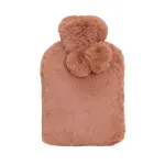 J.Elliot Home Amara Hot Water Bottle with Super Plush Faux Fur Cover – Clay Pink
