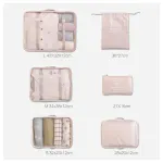 6 Pcs Waterproof Compression Packing Cubes Large Travel Luggage Organizer Storage – Grey