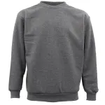New Adult Unisex Plain Pullover Fleece Jumper Mens Long Sleeve Crew Neck Sweater – Grey, S