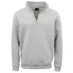 New Men’s Unisex Adult Half-Zip Fleece Jumper Pullover Stand Collar Jacket Shirt – Light Grey, 3XL