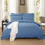 1000TC Tailored Queen Size Quilt/Duvet Cover Set - Greyish Blue