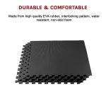 4 Tiles EVA Interlocking Gym Floor Mats – Home Fitness Puzzle Exercise Mat Set