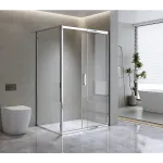 150mm Adjustable (1700x1010mm) Single Door Corner Sliding Glass Shower Screen in Chrome