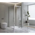 40mm Adjustable Contemporary Corner Sliding Chrome Shower Screen 120x80cm
