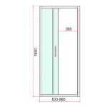 40mm Adjustable Contemporary Corner Sliding Chrome Shower Screen 86x101cm