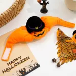 Halloween Pumpkin Hat for Cats – Adjustable Pet Costume with Witch Hat for Halloween Parties 3 pieces