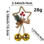 Rustic Christmas Star Ornament with Pinecone, Berries, and Bells – Holiday Home Decor (10 pieces)