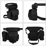Black Outdoor Tactical Military Leg Bag – Durable Multi-Pocket Utility Waist Pack