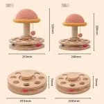 Small Pink Interactive Cat Scratching Post with Ball Track – Fun Mushroom-Shaped Cat Toy for Play, Scratching, and Entertainment