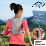 Lightweight Hydration Running Vest with 5L Capacity and Reflective Strips backpack with Blue text – Grey