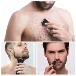 3-in-1 Waterproof Rechargeable Electric Hair Trimmer Set for Men – Professional Grooming Kit