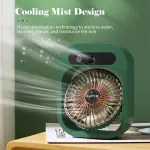 Portable USB Rechargeable Misting Fan – Compact Personal Fan with Cooling Spray – White Colors
