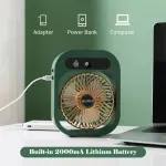 Portable USB Rechargeable Misting Fan – Compact Personal Fan with Cooling Spray – White Colors