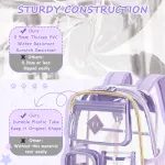 Black Clear Transparent Backpack – Stylish PVC School Bag with Multiple Pockets