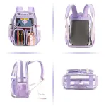 Black Clear Transparent Backpack – Stylish PVC School Bag with Multiple Pockets