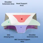 Height-enhancing Model Ergonomic Memory Foam Pillow – Orthopedic Contour Pillow for Neck & Shoulder Support (61x43x16cm)