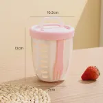 2 Pcs Portable Leakproof Fruit and Salad Storage Box with Draining Function, Sealed Fresh-Keeping Bento Lunch Box with Fork, AS+PP+Silicone Material – Pink