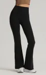 Black High-Waisted Lycra Yoga Bell-Bottom Pants for Women -Tummy Control & Butt Lifting