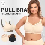 2 Pcs Size M Women’s Wireless Large-Cup Lace Bra with Front Clasp – Comfortable, Breathable, Black