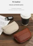 3 Pcs Elegant Faux Leather Coin Purse – Mini Zipper Pouch & Compact Card Holder Wallet – Beige