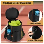 Black Versatile Tennis Baseball Lacrosse Bag with Multiple Pockets – Portable Black Design