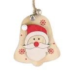 5 SET Rustic Wooden Christmas Hanging Ornaments with Bells – Santa, Reindeer, Tree & More (5 Designs)
