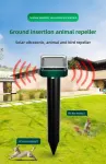 3PCS Solar Sonic Snake & Rodent Repeller Stakes – Mixed Set (Square, Round & Octagonal) – Outdoor Waterproof Ground Vibration Pest Control for Garden & Lawn – Green