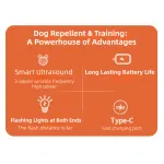 Portable Single-Head Ultrasonic Dog Repeller & Trainer with LED Flashlight – Multi-Function Pet Safety Device for Outdoors