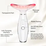 Light Therapy Beauty Tool and Neck Massager – Essence Infusion Device for Lifting, Firming, Hydration & Skin Rejuvenation – Black