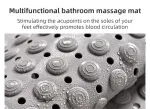 2-Pack Pink Eco-Friendly Bath Mat with Massage Points – Anti-Slip Suction Cup Safety Bathroom Rug (L Size 86.5X53x2 CM)