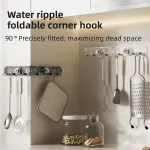 2-Pack 180°Foldable Hidden Hook Rail with Reusable Suction Cup – Waterproof Water Ripple Rack for Bathroom & Kitchen ( -Transparency) – White