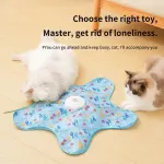 Automatic Cat Hunting Game Mat with 360° Teaser Wand, USB-C Rechargeable Interactive Pet Toy for Indoor Cats, Self-Entertainment Hide-and-Seek Play Mat, Durable Fabric & ABS Construction(Triangle Duck Design)