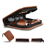 Premium PU Leather Golf Accessory Organizer – Professional Golf Tool Kit Empty Pouch – Brown