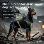 3-Piece Camouflage Tactical Dog Harness Set (XL Size) – Heavy Duty No-Pull Vest with Detachable Tactical Pouch & Climbing Rope Leash