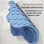 3D Butterfly Silicone Bath Massage Mat with Suction Cup & Dual-Zone Massage Bristles – Exfoliating Back Scrubber & Foot Deep Cleaner – Pink