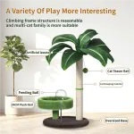 Large Multi-Functional Cat Tree & Activity Tower – All-in-One 70CM Tall Sisal Scratching Post, 31CM Diameter Plush Condo and Interactive Wobbling Feeder
