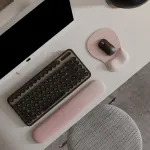 Gel Wrist Rest Mouse Pad – Ergonomic Office Mouse Pad with Wrist Support – Non-Slip, Design Desktop Accessory Pad for Home & Game Decoration (02Pink Serenity)