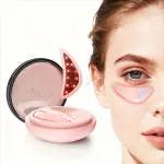 Red Light Microcurrent Eye Massager for Under-Eye Care On-the-Go (Pink)