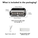 Wireless Solar LED Strobe Lights,Side Light Flashing Light for Car Truck
Auto Turn On / Off 6 Modes Sync Function,Touch Control Surface Mount Waterproof for Car Truck Vehicle Side/Front/Rear(Warm)