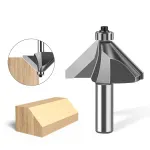 12mm*5/8 45-Degree Chamfer Router Bit for Woodworking Edge Shaping for Furniture and Cabinet Projects(Gray)