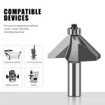 12mm*5/8 45-Degree Chamfer Router Bit for Woodworking Edge Shaping for Furniture and Cabinet Projects(Gray)
