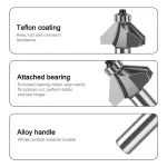 12mm*7/8 45-Degree Chamfer Router Bit for Woodworking Edge Shaping for Furniture and Cabinet Projects(Gray)