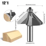 12mm*7/8 45-Degree Chamfer Router Bit for Woodworking Edge Shaping for Furniture and Cabinet Projects(Gray)