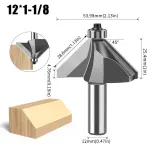 12mm*7/8 45-Degree Chamfer Router Bit for Woodworking Edge Shaping for Furniture and Cabinet Projects(Gray)