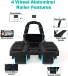 Automatic Rebound Ab Roller with Six-Point Elbow Support & Phone Holder for Home Gym Core Workout – Orange