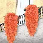 2-Pack Faux Hanging Vine Plants for Indoor & Outdoor Autumn Home Decorations (Red)