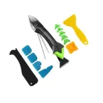 6-in-1 Caulking Tool Kit for Bathroom, Kitchen & Tile Sealing, Removal & Smoothing (Black)