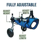 Small Adjustable Dog Wheelchair – Mobility Aid for Disabled Pets with Back Leg Issues – Leg Brace & Hip Support(blue)